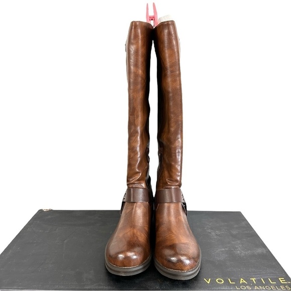 Very Volatile Tall Meridee Boots in Caramel Brown Size 8 - Picture 3 of 11